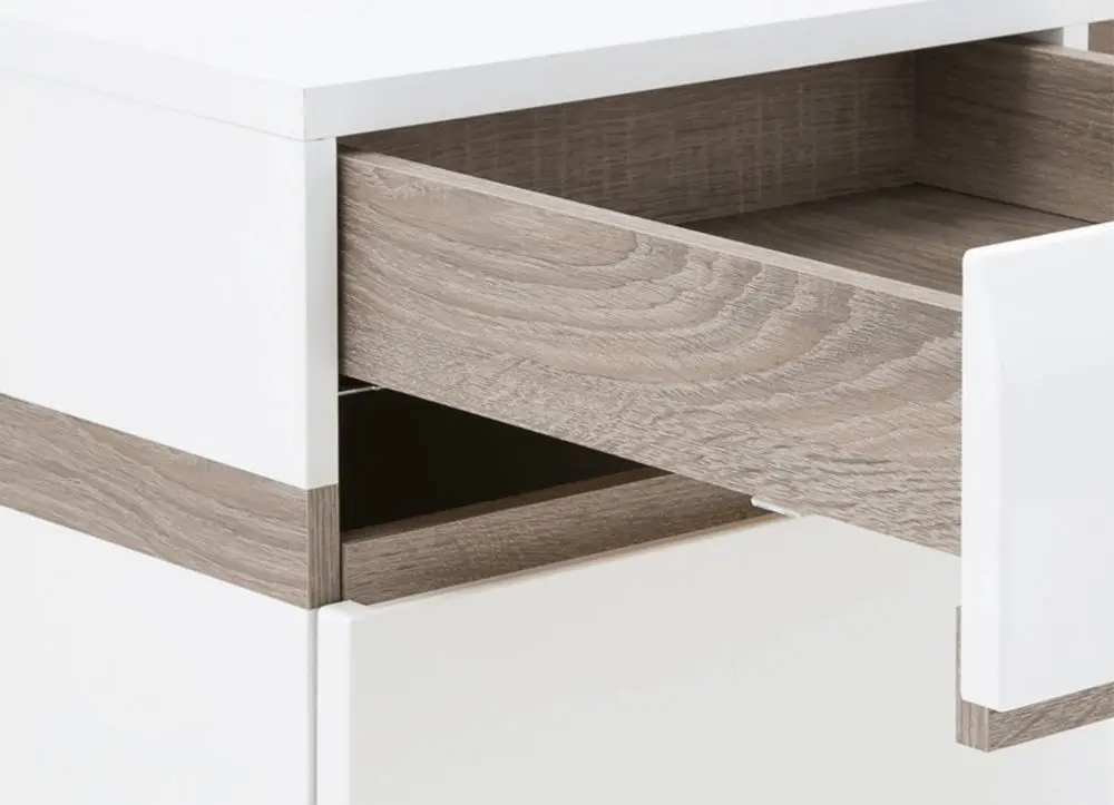Письменный стол Mobhaus Lynatet Typ 80 (White Extra High Gloss/Sonoma Oak Truffle) - 5