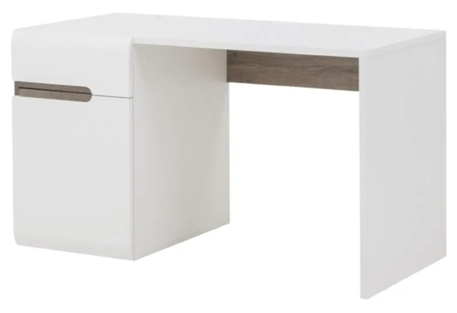 Письменный стол Mobhaus Lynatet Typ 80 (White Extra High Gloss/Sonoma Oak Truffle) - 4