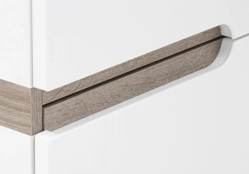 Письменный стол Mobhaus Lynatet Typ 80 (White Extra High Gloss/Sonoma Oak Truffle) - 3