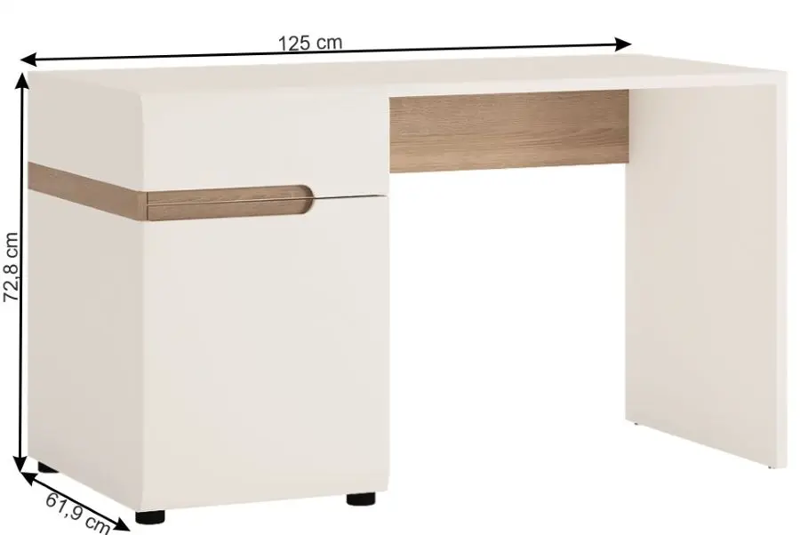 Письменный стол Mobhaus Lynatet Typ 80 (White Extra High Gloss/Sonoma Oak Truffle) - 2