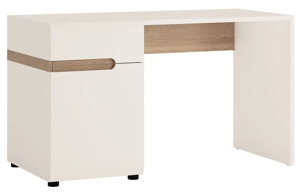 Письменный стол Mobhaus Lynatet Typ 80 (White Extra High Gloss/Sonoma Oak Truffle)