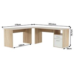 Masa de birou Mobhaus Maurus New MA11 (Sonoma Oak/White) Thumb