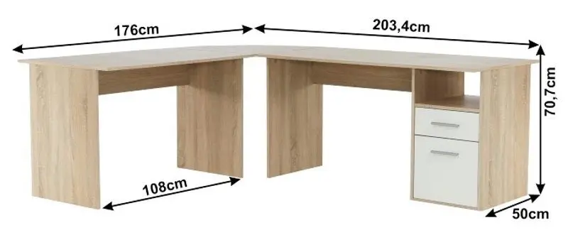 Masa de birou Mobhaus Maurus New MA11 (Sonoma Oak/White)