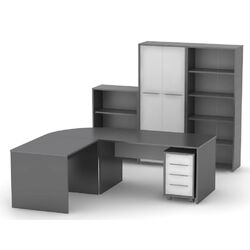 Masa de birou Tempo Kondela Rioma New Typ 16 (Graphite/White) Thumb