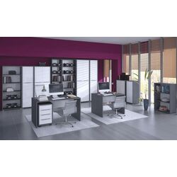 Masa de birou Tempo Kondela Rioma New Typ 16 (Graphite/White) Thumb