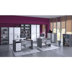 Masa de birou Tempo Kondela Rioma New Typ 17 (Graphite/White) Thumb