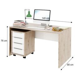 Masa de birou Tempo Kondela Rioma Typ 11 (Sanremo/White) Thumb