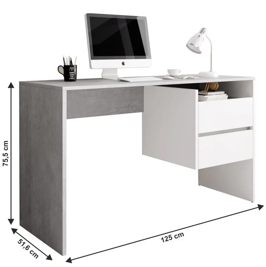 Письменный стол Mobhaus Tulio (Concrete/White Matt) - 2