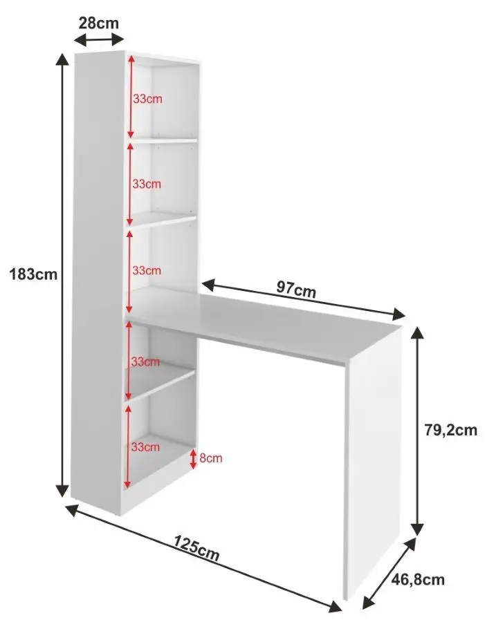 Письменный стол со стеллажом Mobhaus Jasmin (White) - 5