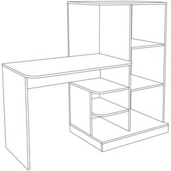 Masa de birou Mobi Layt 03.247 (White Premium/Kraft Oak Gray) Thumb