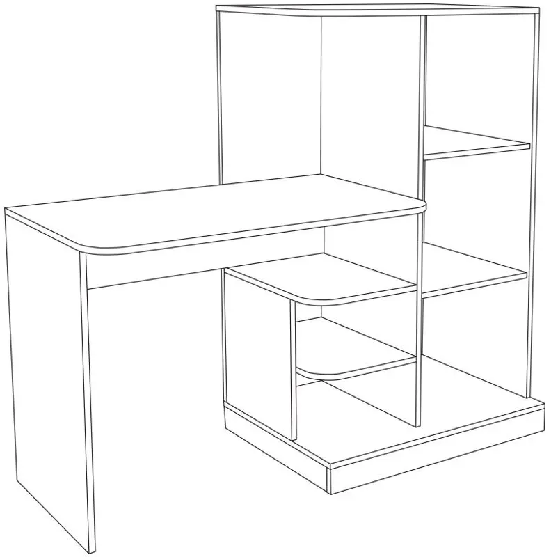 Masa de birou Mobi Layt 03.247 (White Premium/Kraft Oak Gray) - 2