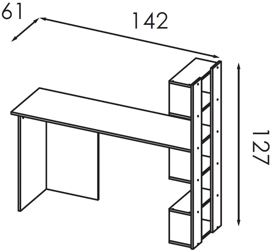 Письменный стол Modern Komfi 1 142cm (Brandy Castello Oak/Craft Oak White)