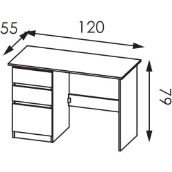 Masa de birou Modern Komfi 2 120cm (Brandy Castello Oak/Craft Oak White) Thumb