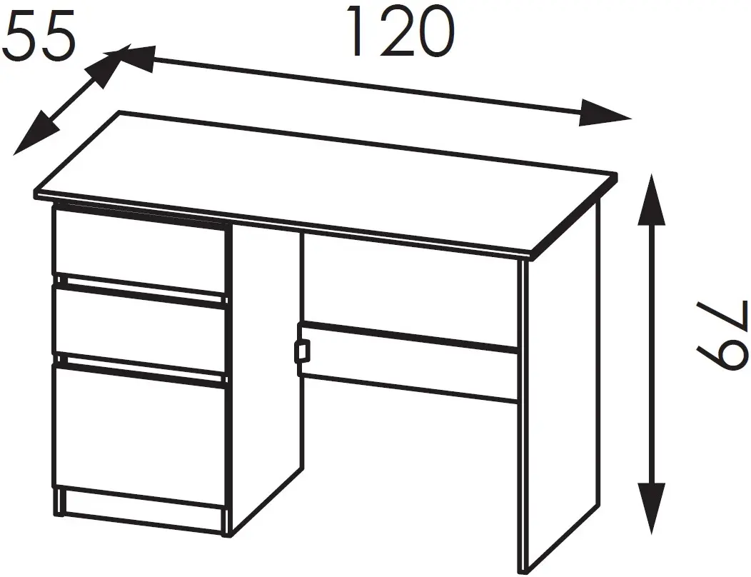 Письменный стол Modern Komfi 2 120cm (Craft Oak White)