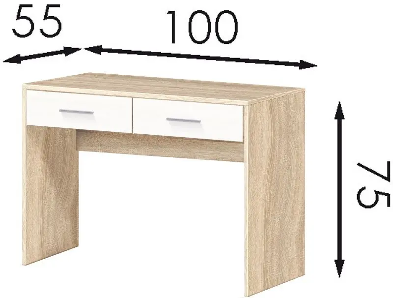 Masa de birou Modern Tennessee 2S 100cm (Sonoma Oak/White)