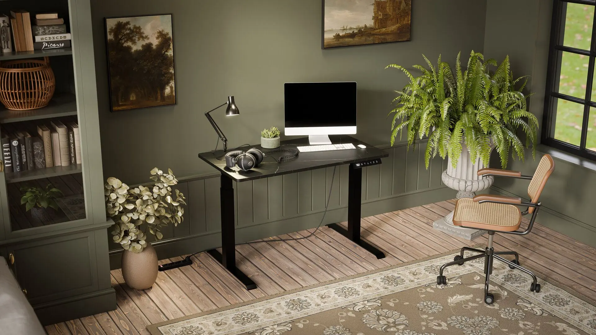 Письменный стол регулируемый Cama Moon 104054 (Black/San Sebastian) - 3