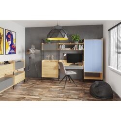 Письменный стол Halmar Mobius 2S навесной (Hickory Natural/Gray Dusty) Thumb