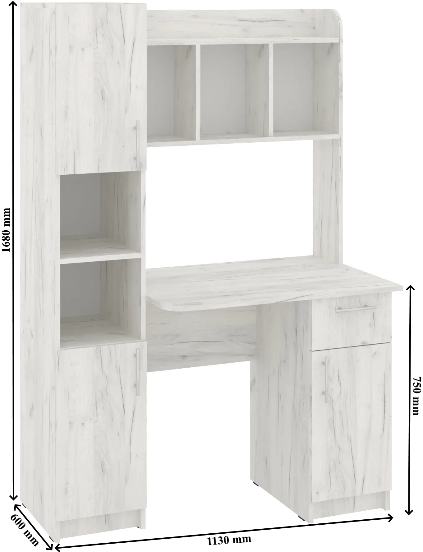 Письменный стол Пехотин Eridan (White Craft Oak)