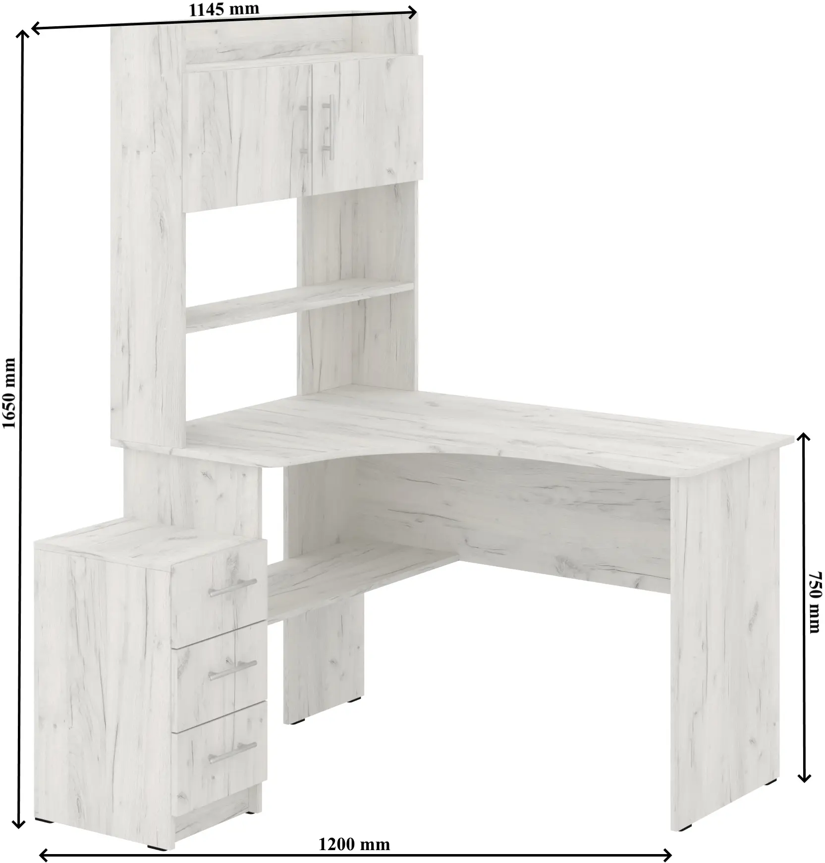 Письменный стол Пехотин Forvard (White Craft Oak) - 3