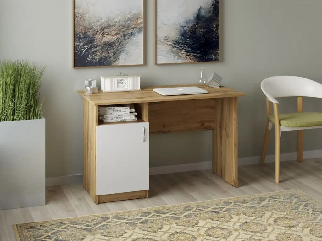 Письменный стол Пехотин Леон (Дуб Тахо/Белый)