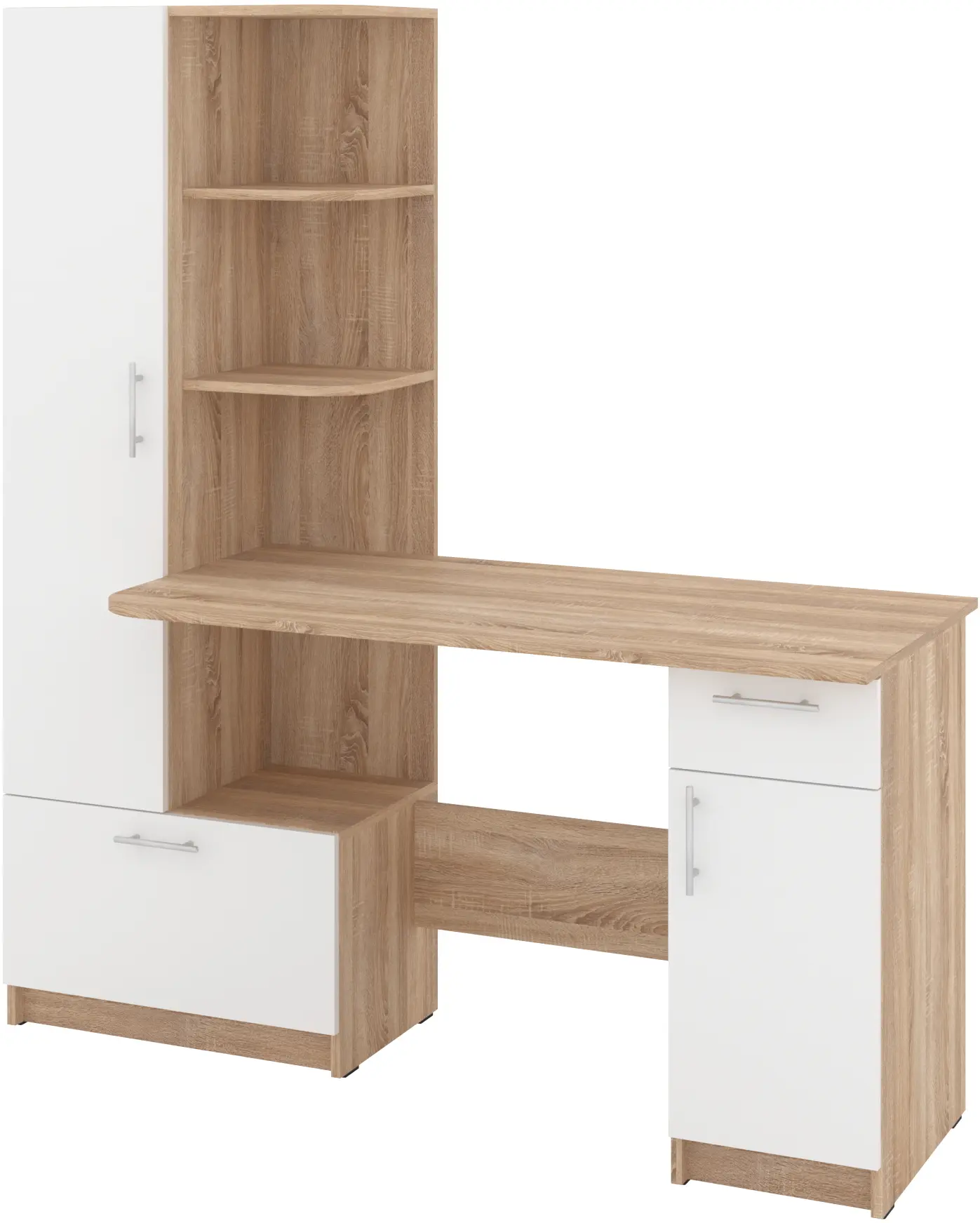 Masa de birou Пехотин Sans stanga (Sonoma Oak/White)