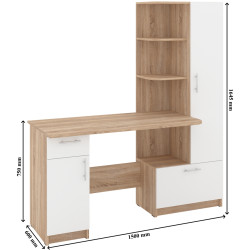 Письменный стол Пехотин Sans правый (Sonoma Oak/White) Thumb