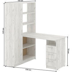 Письменный стол Пехотин Spektr (White Craft Oak) Thumb