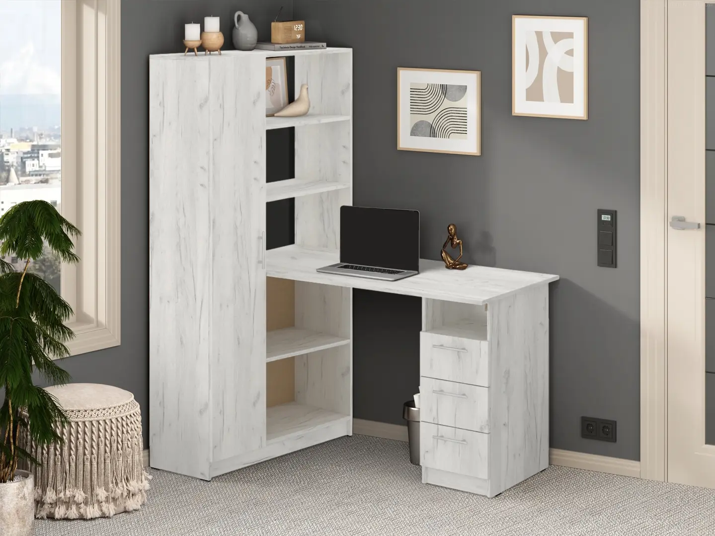 Письменный стол Пехотин Spektr (White Craft Oak)