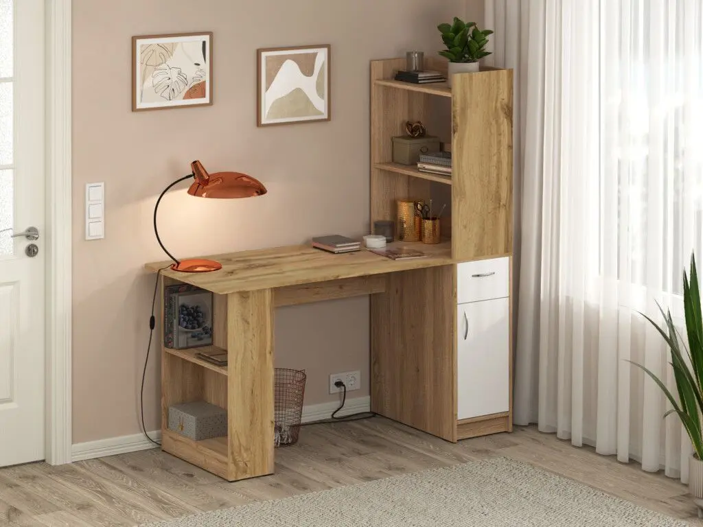 Masa de birou Пехотин Stilus (Tahoe Oak/White)