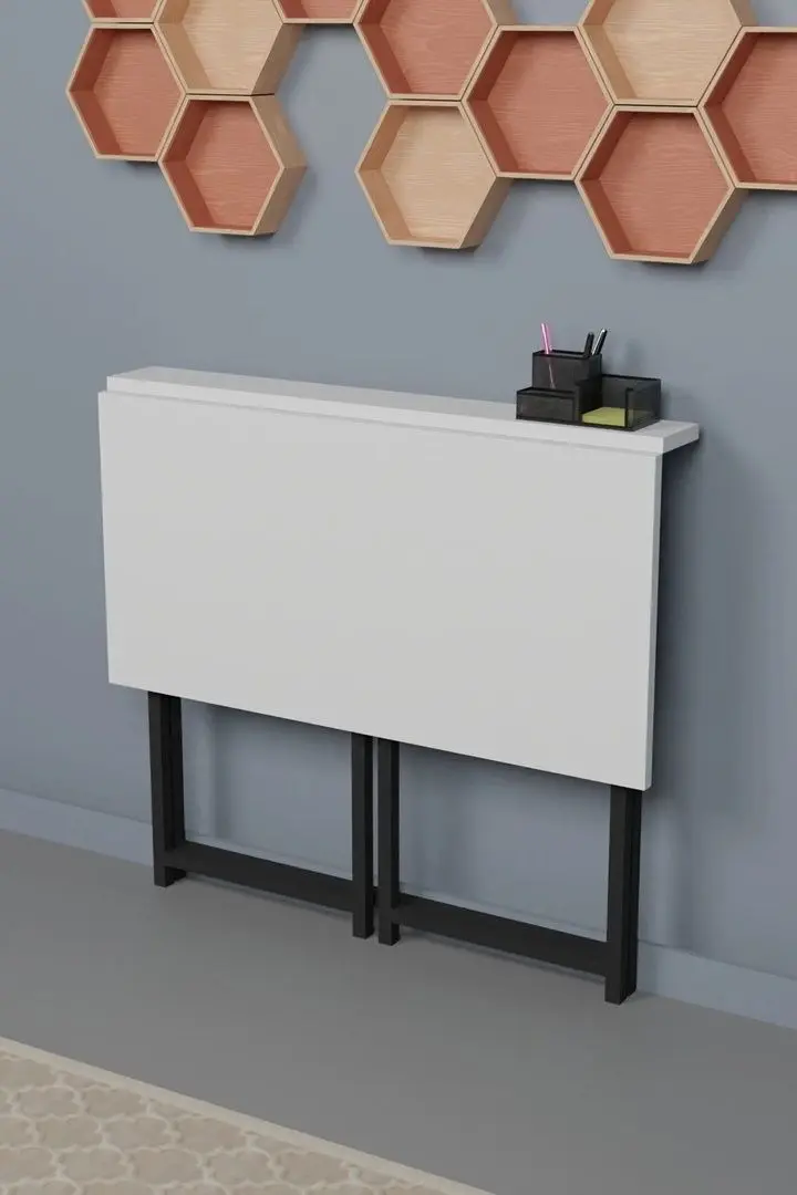 Masa plianta de birou Prestige 50x80x72 Foldable (White/Black)