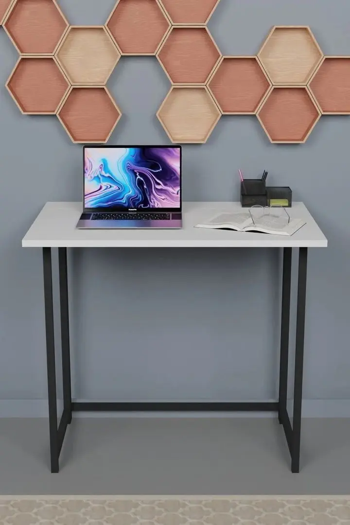 Masa plianta de birou Prestige 50x80x72 Foldable (White/Black)