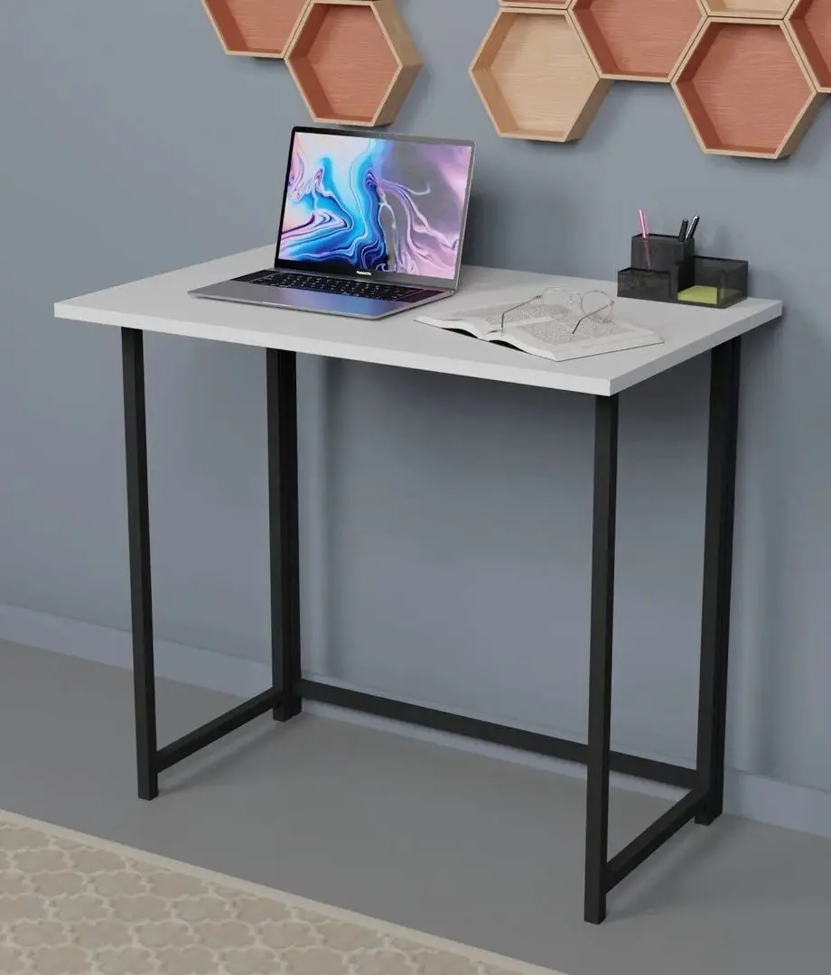 Masa plianta de birou Prestige 50x80x72 Foldable (White/Black)