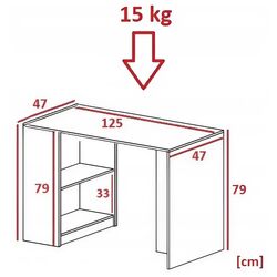 Masa de birou Prime Furniture B-2 Mini (Dark Ash) Thumb