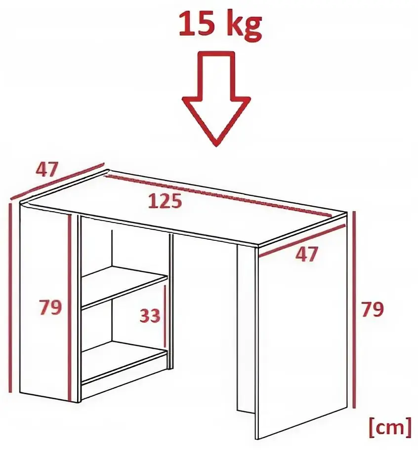 Masa de birou Prime Furniture B-2 Mini (Dark Ash)