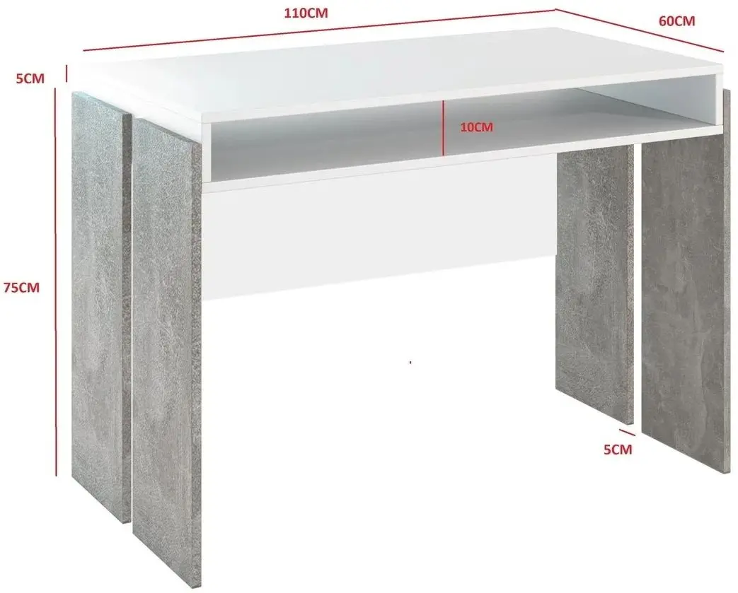 Masa de birou Prospero Rumba (Platinum Grange Oak/Black)