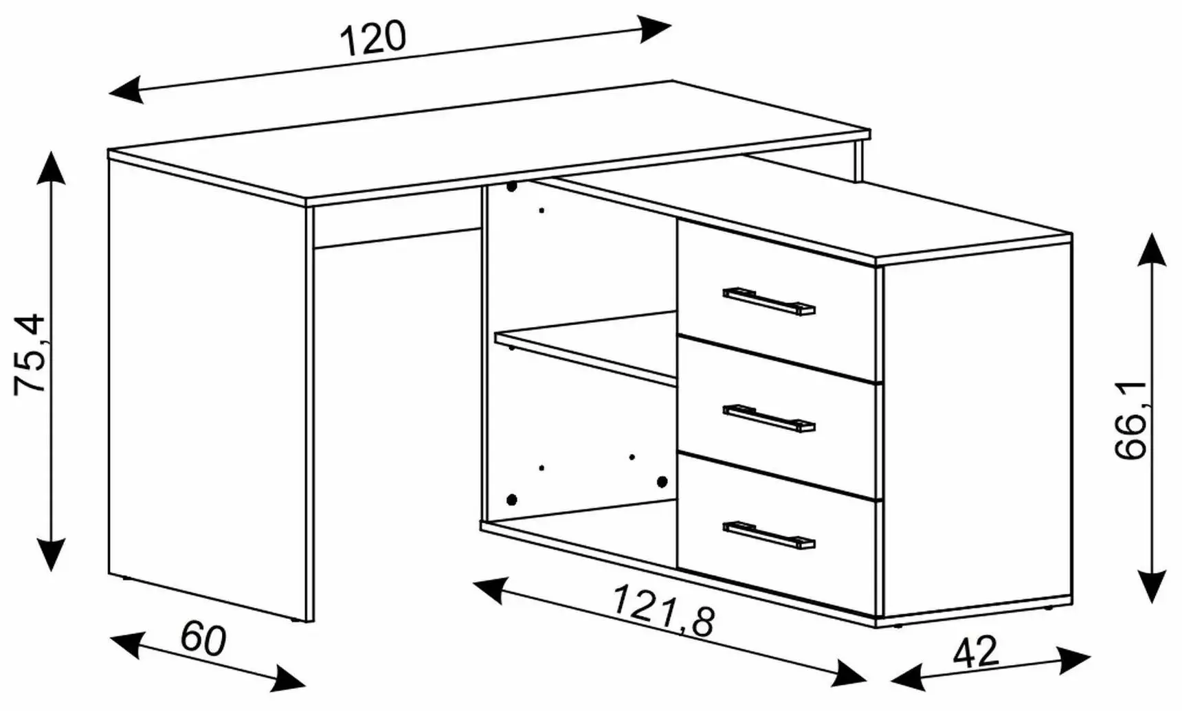 Masa de birou Signal B-013 (Old Wood/Matera)