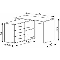 Masa de birou Signal B-013 (Old Wood/Matera) Thumb