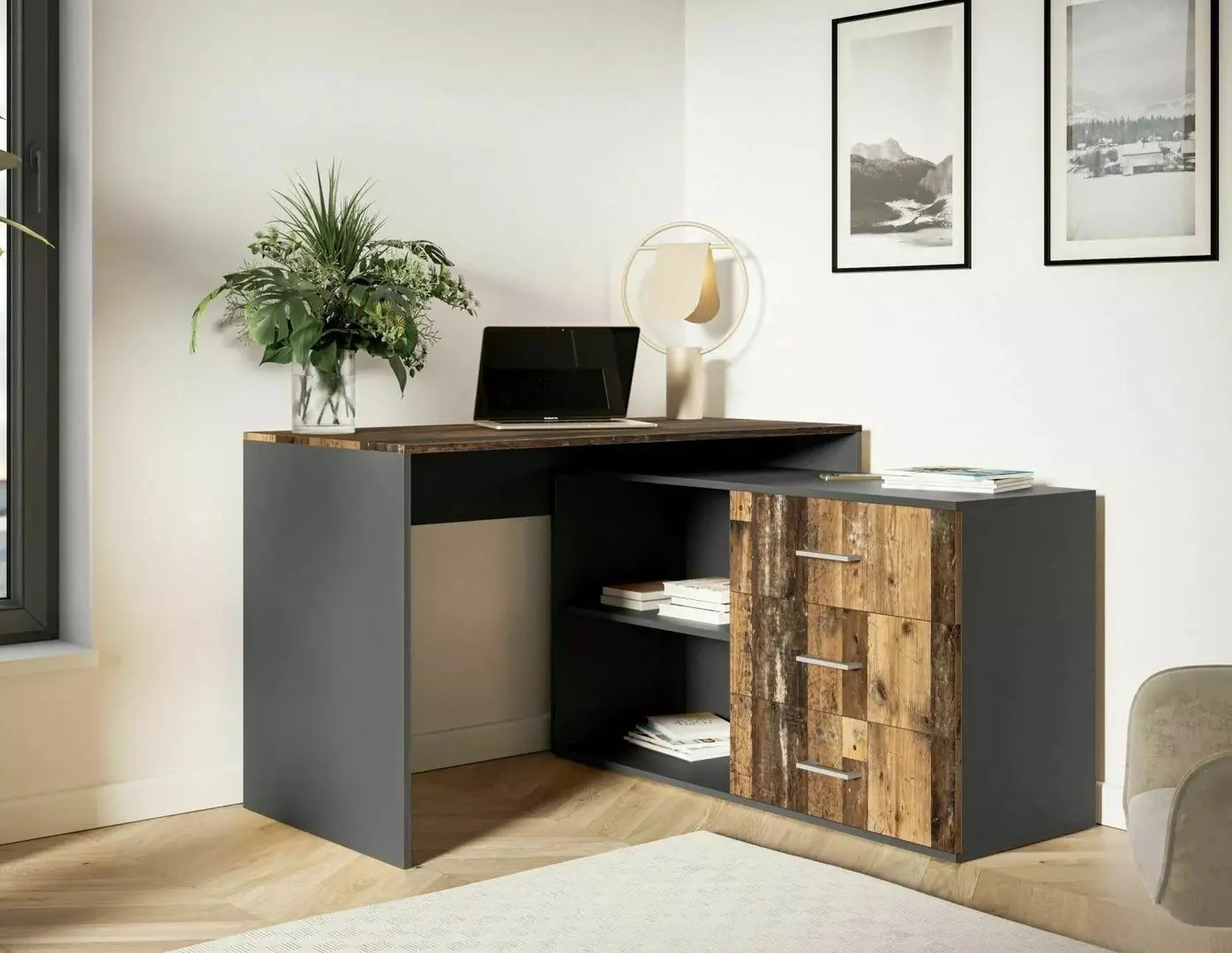 Masa de birou Signal B-013 (Old Wood/Matera)