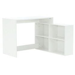 Masa de birou cu etajera Tempo Kondela Korner New (White) Thumb