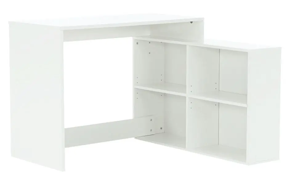 Masa de birou cu etajera Tempo Kondela Korner New (White)