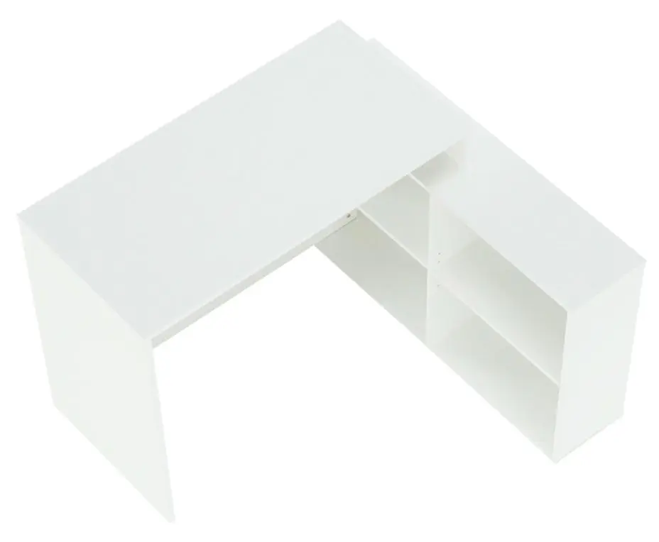Masa de birou cu etajera Tempo Kondela Korner New (White)