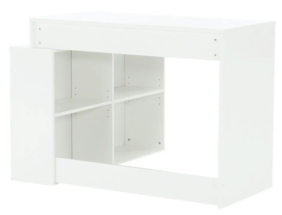 Masa de birou cu etajera Tempo Kondela Korner New (White)