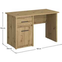 Masa de birou Tempo Kondela Airon 1D1S/120 (Artisan Oak) Thumb