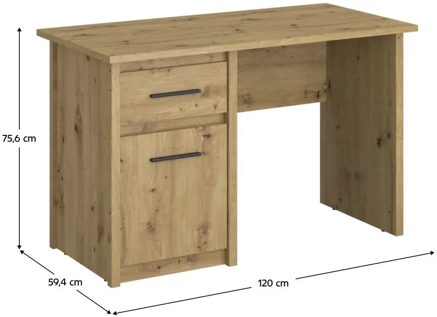 Masa de birou Tempo Kondela Airon 1D1S/120 (Artisan Oak) - 3