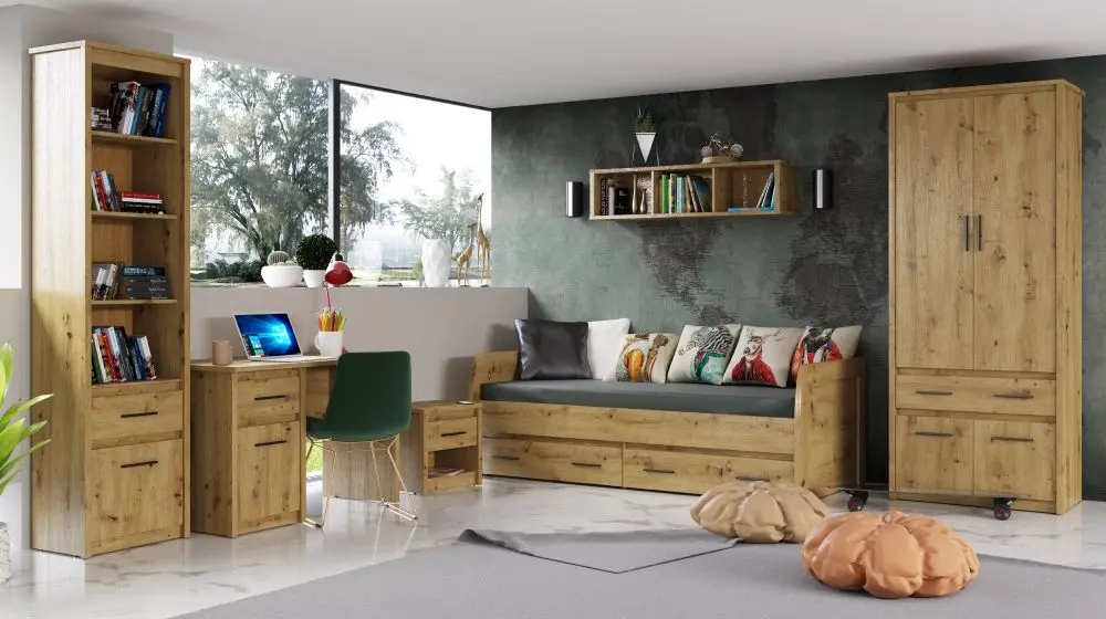 Masa de birou Tempo Kondela Airon 1D1S/120 (Artisan Oak) - 5