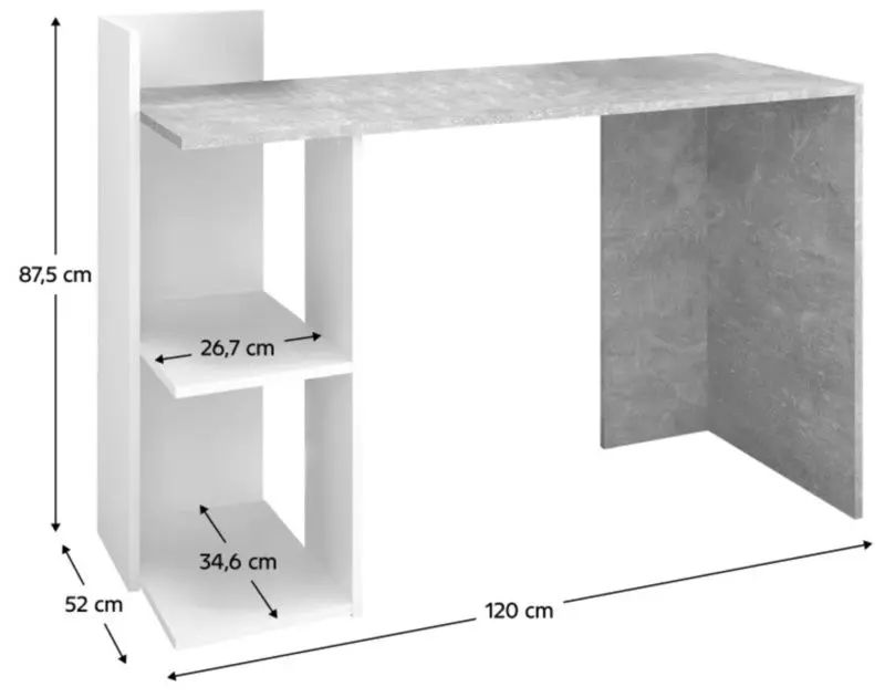 Письменный стол Tempo Kondela Andreo (Concrete/White)