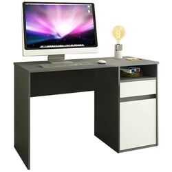 Письменный стол Tempo Kondela Bili (Graphite/White) Thumb