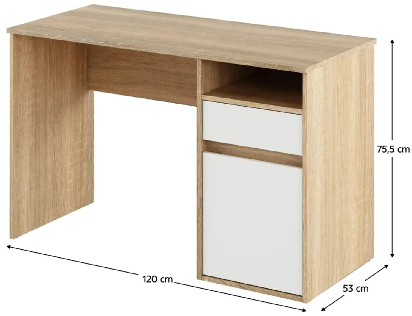Masa de birou Tempo Kondela Bili (Sonoma Oak/White) - 2