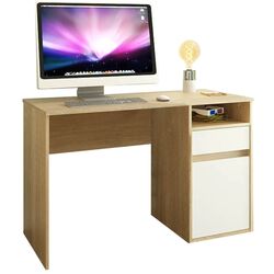 Masa de birou Tempo Kondela Bili (Sonoma Oak/White) Thumb