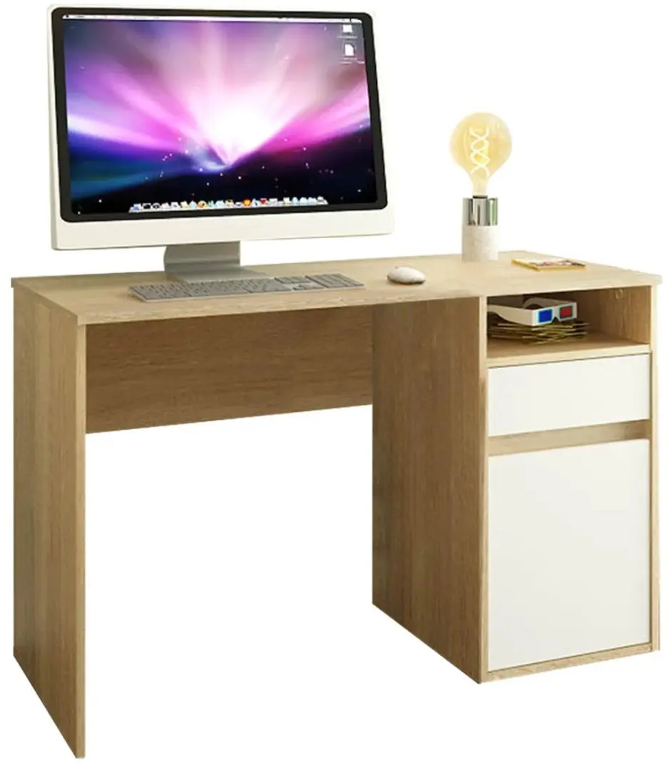 Masa de birou Tempo Kondela Bili (Sonoma Oak/White) - 4